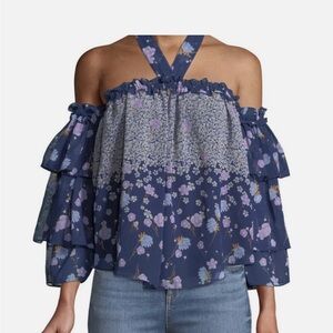 Misa Los Angeles Floral Off-Shoulder Top